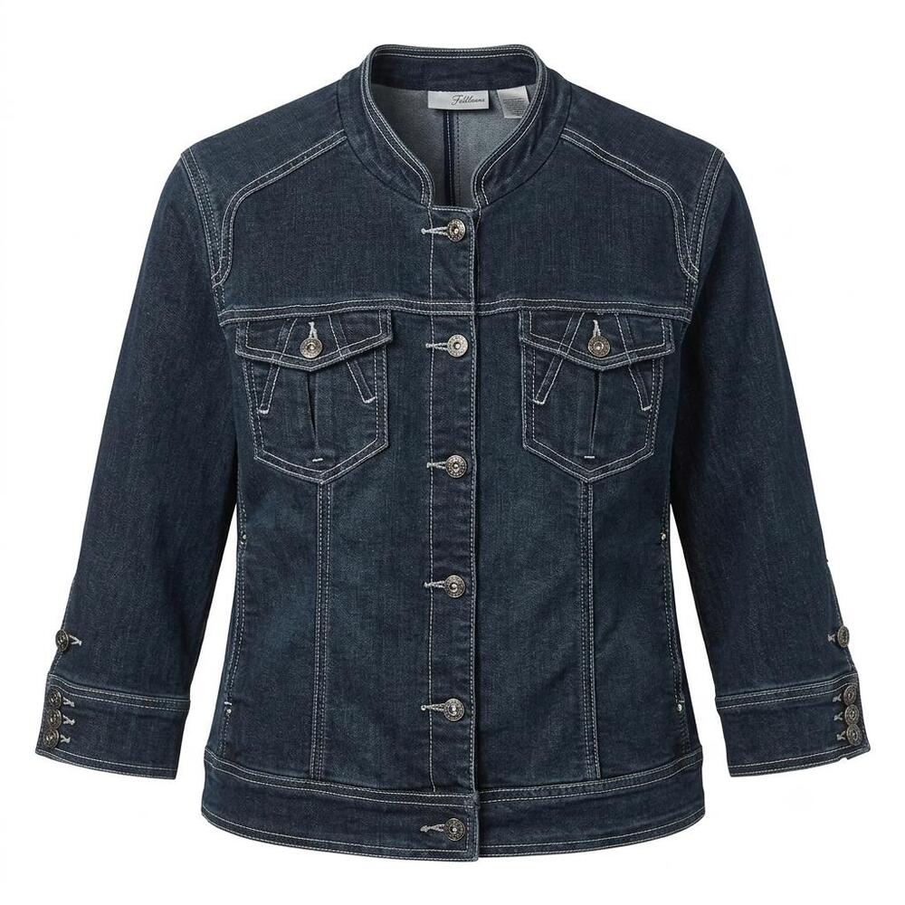 Chico’s Platinum Dark Wash Denim Jacket / Blazer